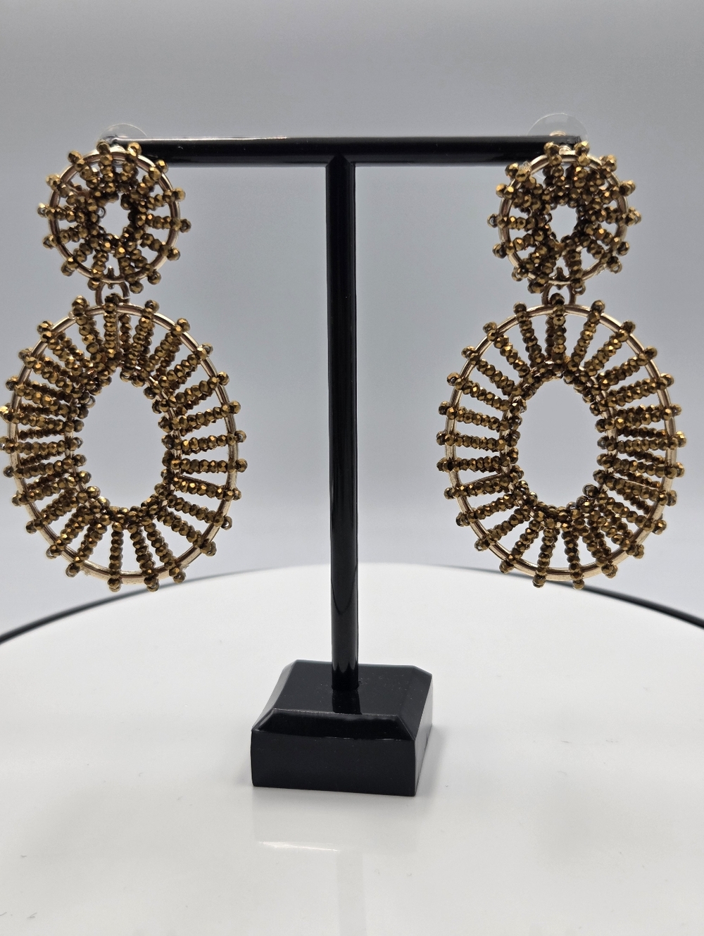 BAUBLEBAR KIERA Gold Beaded Open Circle Drop Earrings